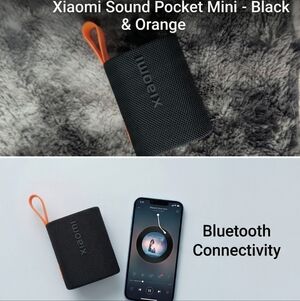 Xiaomi Sound Pocket Mini Bluetooth Speaker -Black & Orange -IP67 Waterproof BNIB